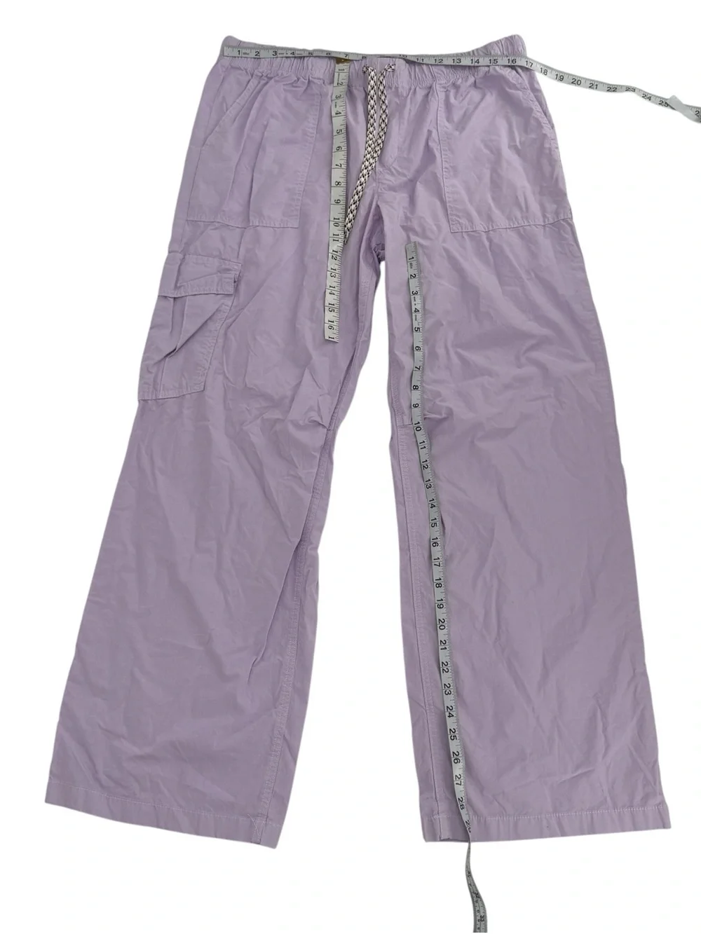 aerie Lavender Drawstring Wide Leg Cargo Pants Size Large Women’s
